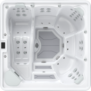 hot tub with lounger